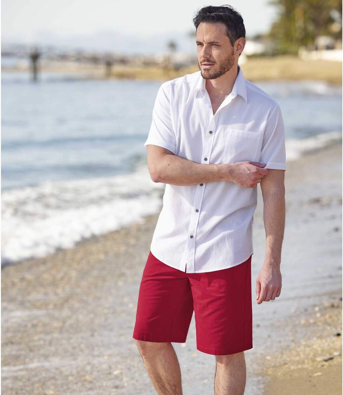 Pack of 2 Men's Casual Shorts - Red Grey Atlas For Men