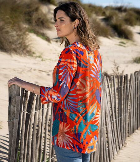 Blouse en Voile de Crêpe Exotique 