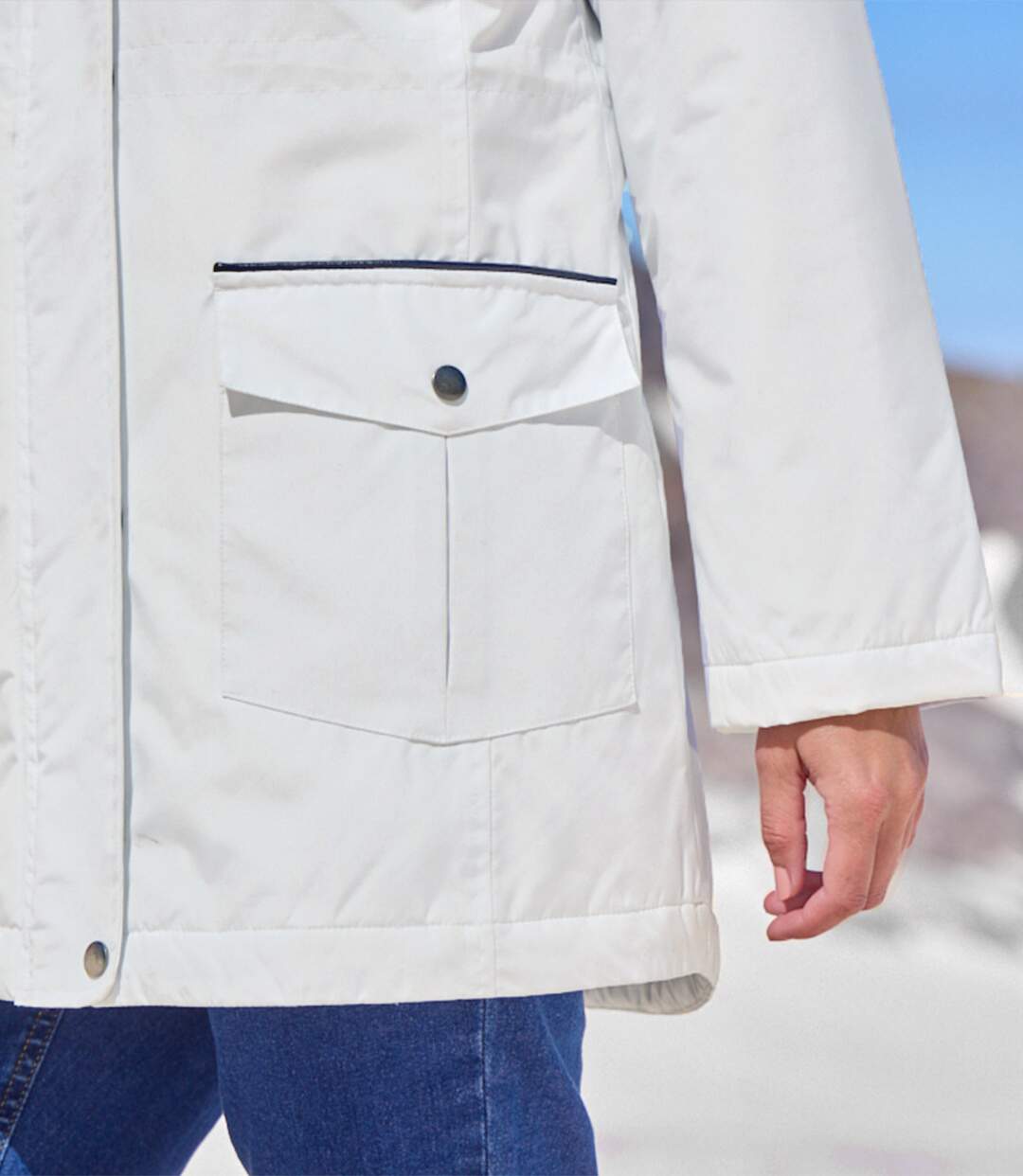 Parka matelassé à capuchon femme - blanc