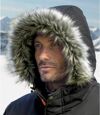 Men’s Black Winter Chill Parka - Water-Repellent Detachable Hood   Atlas For Men
