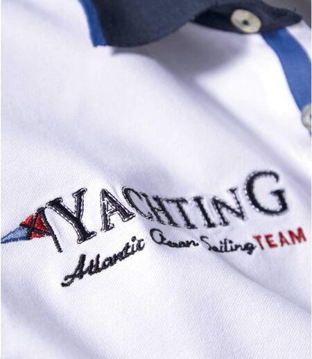 Men's Navy & White Piqué Polo Shirt  