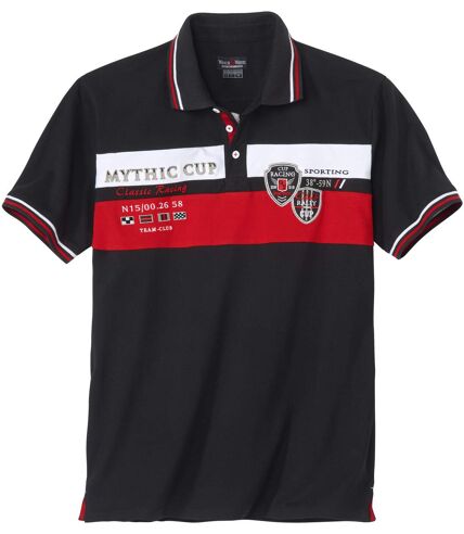 Men's Black Racing Piqué Polo Shirt