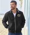 Sommer-Blouson aus schwarzem Twill Atlas For Men