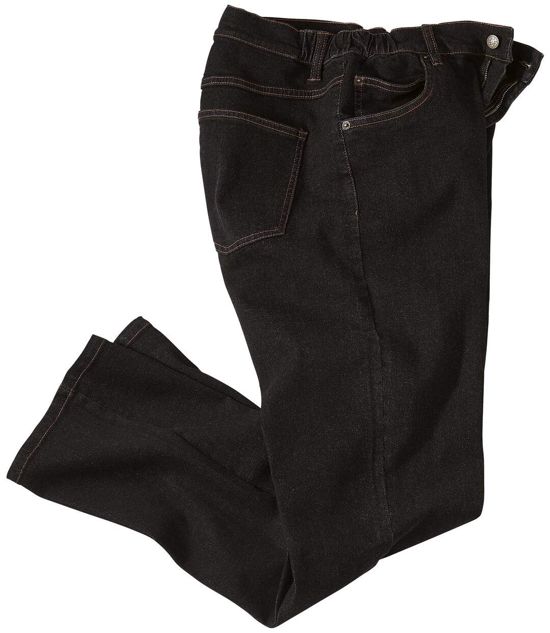 Men's Black Semi-Elasticated Jeans