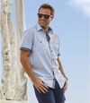 Men's Short-Sleeved Summer Shirt - Blue Atlas For Men