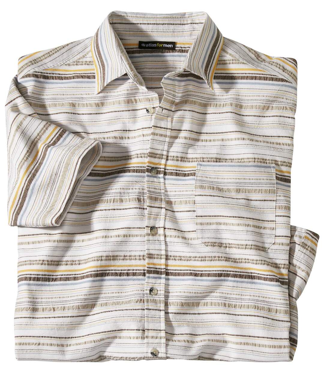 Men's Ecru Striped Summer Shirt  Atlas For Men
