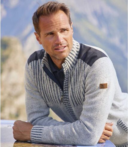 Pletený sveter na zips Atlas