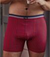 Pack of 2 Men's Striped Boxer Shorts - Red Navy Atlas For Men
