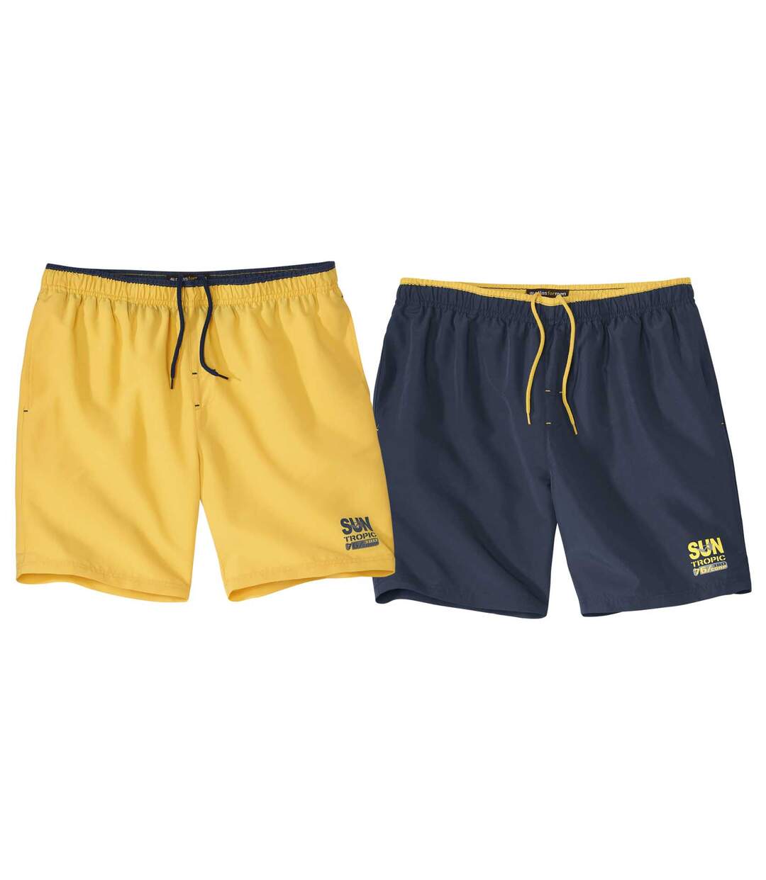 Pack of 2 Men's Summer Swim Shorts - Yellow Navy Atlas For Men