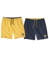 Pack of 2 Men's Summer Swim Shorts - Yellow Navy Atlas For Men
