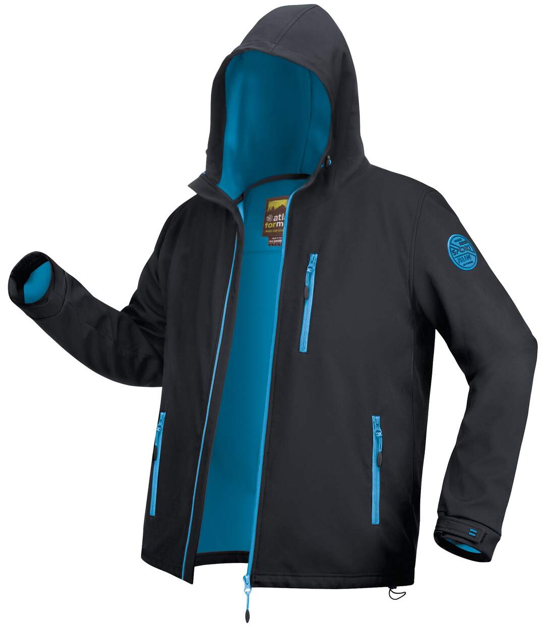 Blouson SoftShell à Capuche Doublé Micropolaire Sport-1