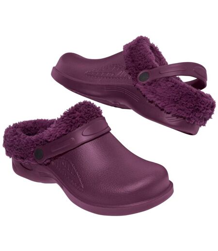 Women's Purple Sherpa-lined Clogs