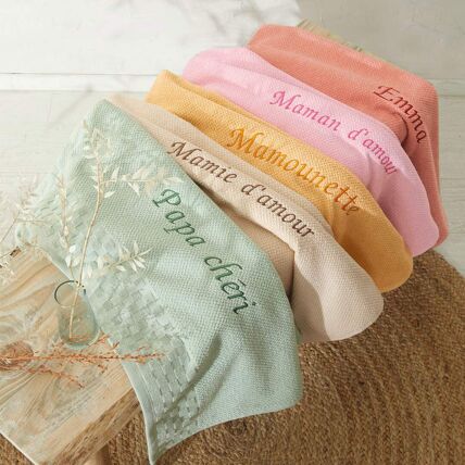Serviette de bain rose guimauve