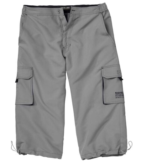 Men's Gray Cropped Cargo Pants