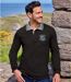 Pack of 2 Men's Long Sleeve Polo Shirts - Black Green