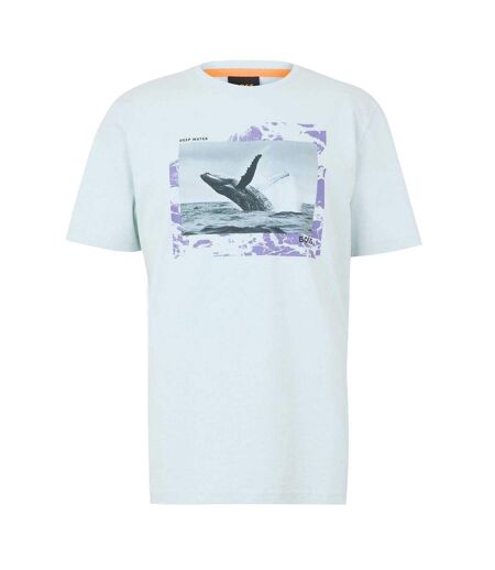 Mens Whale Cotton T-shirt Blue Boss