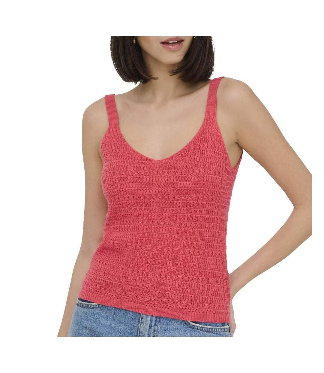 Débardeur rose femme jdy tropical-1
