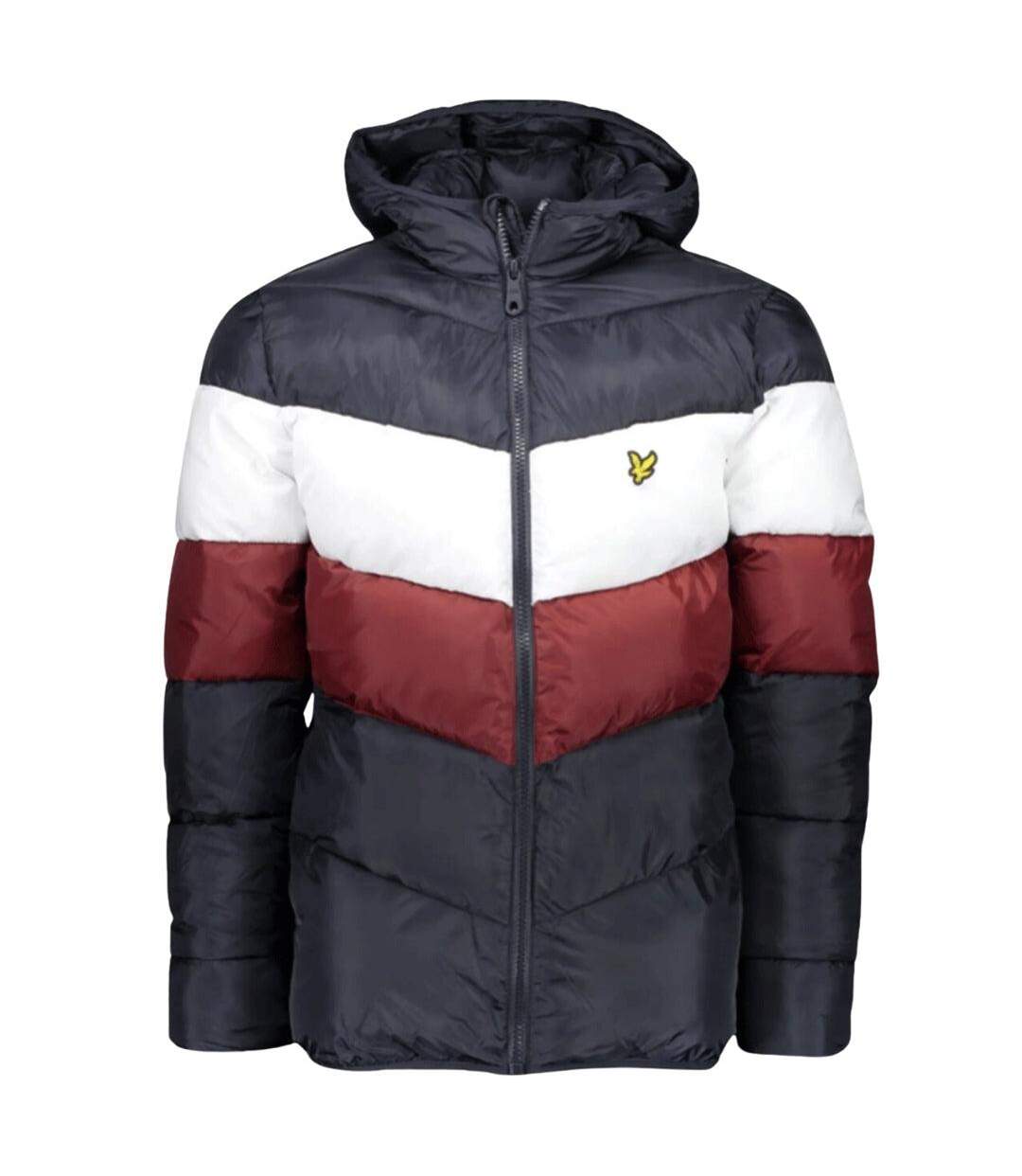 Doudoune Motif/style Blocs De Couleurs Homme Bleu Marine Foncé Blanc Rouge Lyle & Scott-1
