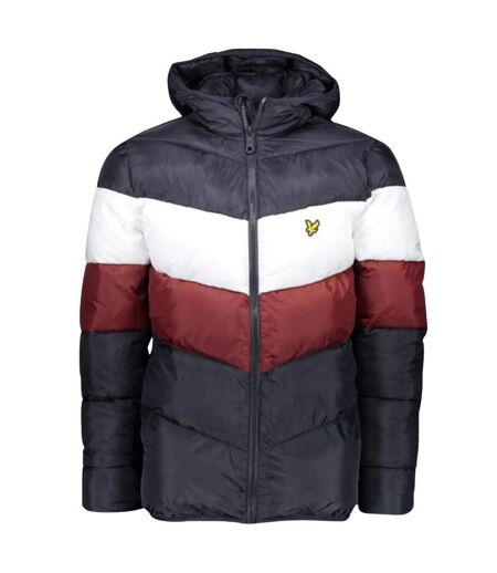 Doudoune Motif/style Blocs De Couleurs Homme Bleu Marine Foncé Blanc Rouge Lyle & Scott