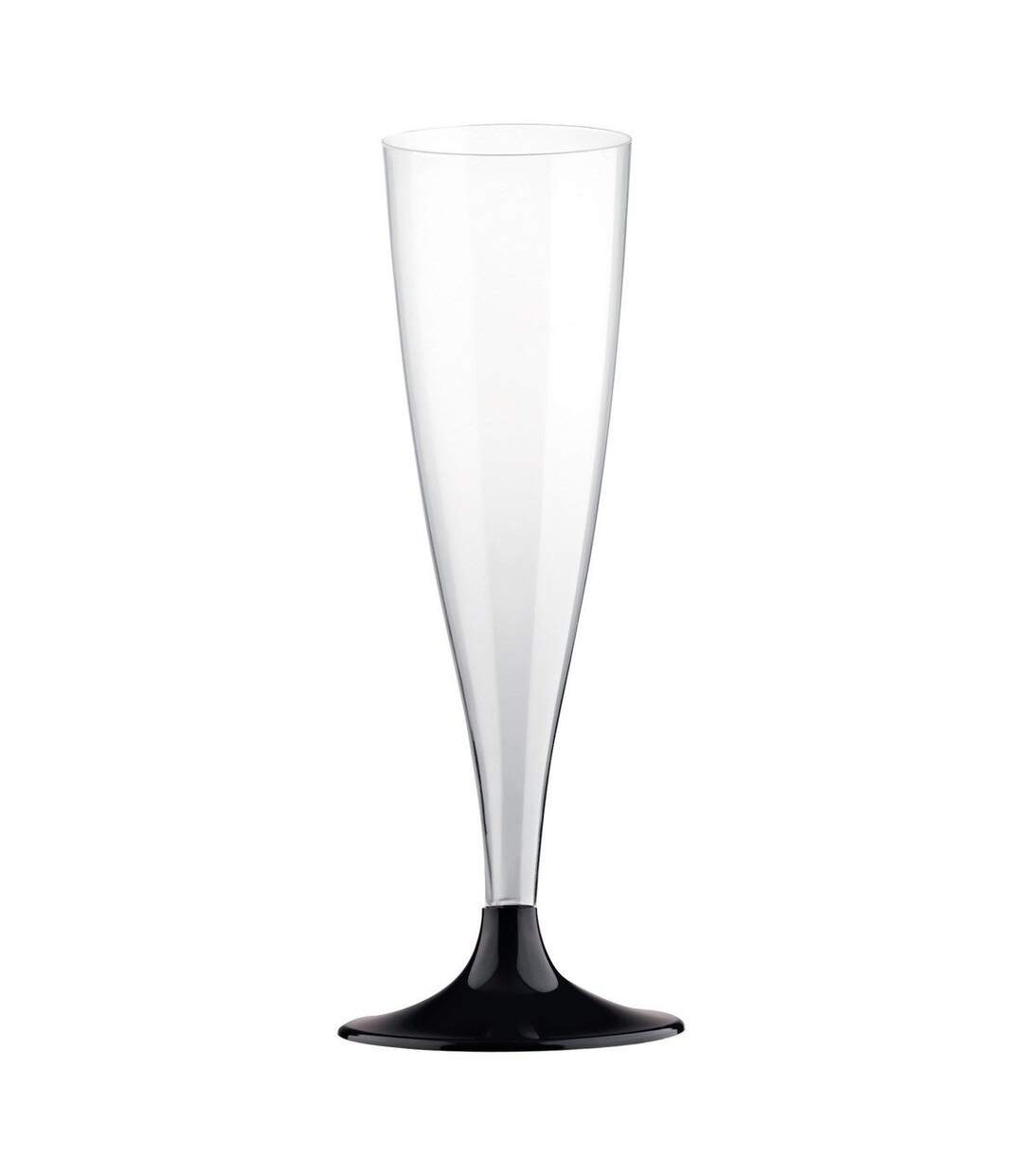 Lot de 6 Flûtes à Champagne Réutilisable Plastique 14cl Noir-2