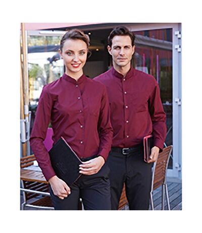Chemise À Manches Longues Et Col Mandarin Homme Vin Kariban