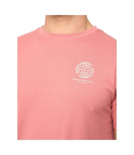 Mens Chittingtons T-shirt Pink Crosshatch