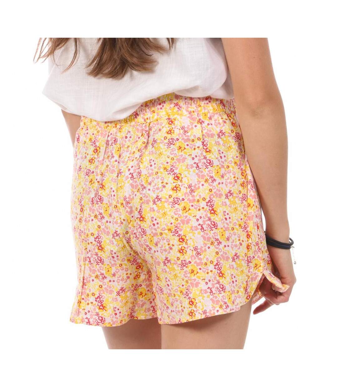 Short Jaune/Rose à Motifs Femme Vero Moda Easy - S-2