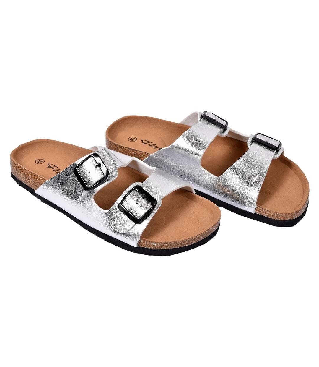 Sandale Mule Femme PREMIUM - Chaussure d'été Qualité et Confort - M31 ARGENT-1