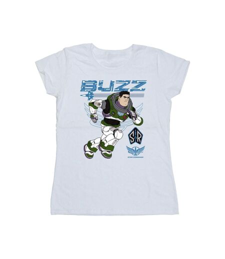 Disney T-shirt en coton Femme/Ladies Lightyear Buzz Run To Action (Blanc) - UTBI29144