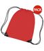Lot De 2  Sac De Gym 11 Litres Taille Unique Rouge Vif Bagbase-1