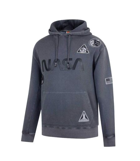 Mens Nasa Hooded Drawstring Hoodie Grey SoulCal