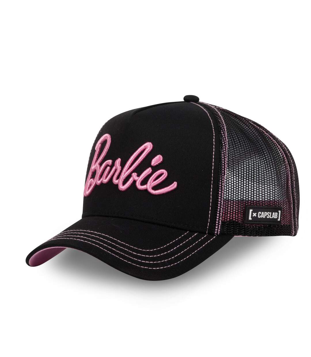 Casquette femme trucker fermeture snapback Barbie Capslab-1