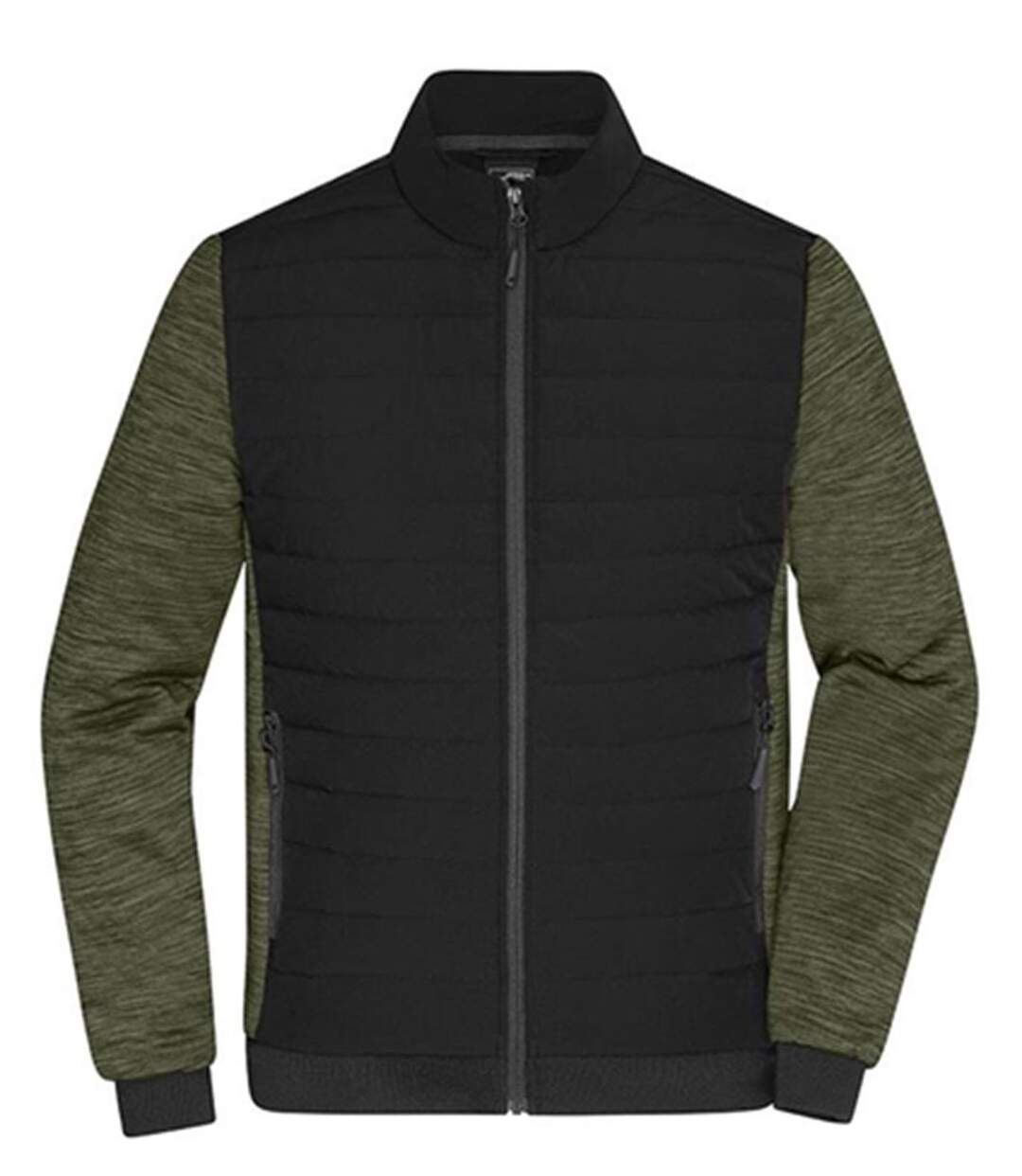 Veste de travail hybride - Homme - JN1866 - noir et vert olive-1