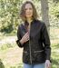 Women's Quilted-Effect Faux Leather Jacket - Black