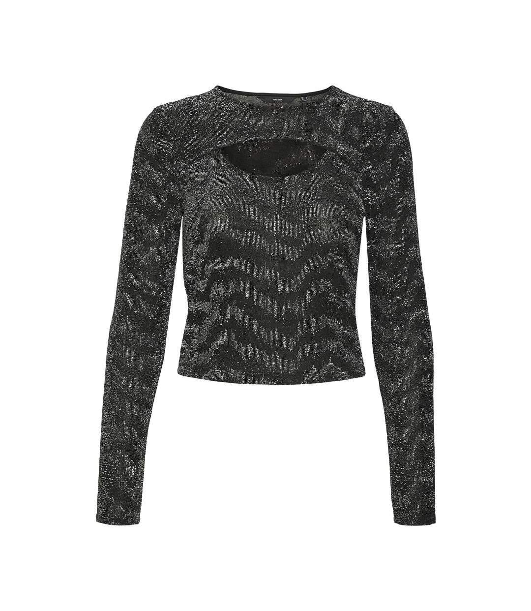 T-Shirt manches longues noir femme vero moda lucy-1