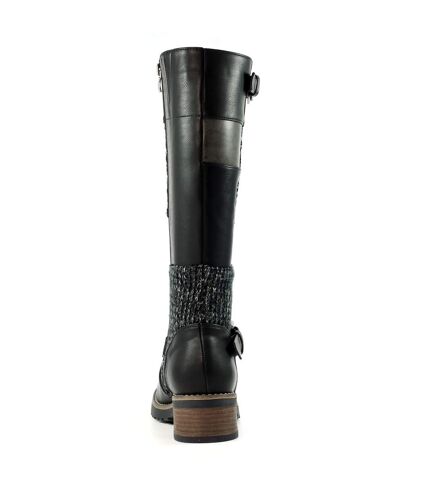 Bottes hautes wargate femme noir Lunar