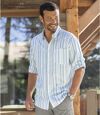 Proužkovaná krepová košile Santorini Atlas For Men