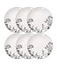 Lot de 6 Assiettes à Dessert White Floral 20cm Blanc-1