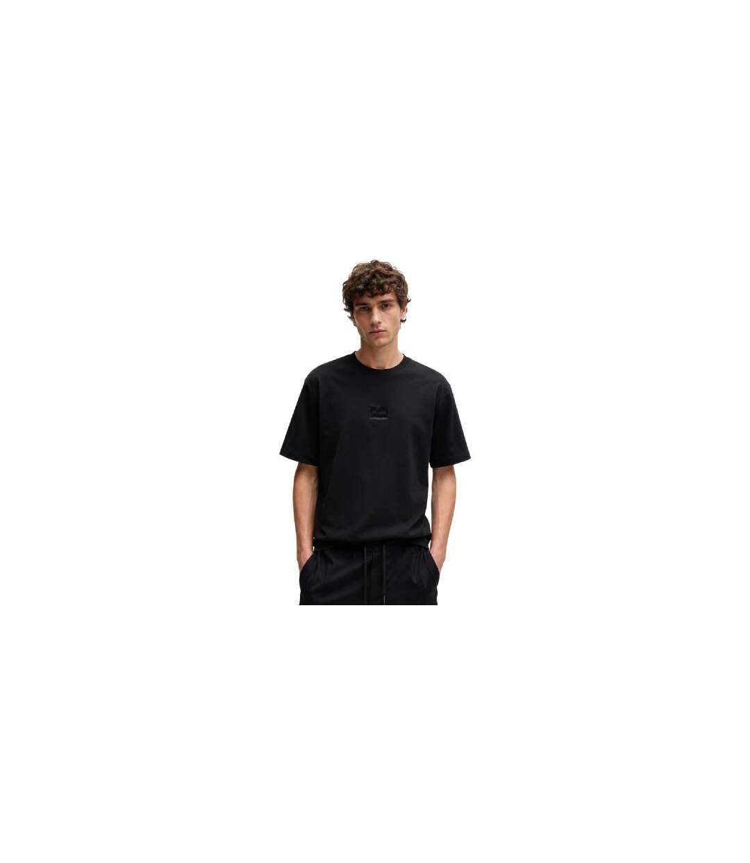T-shirt Manches Courtes Motif/style Logo Homme Noir Hugo-1