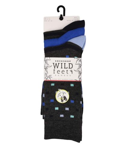 Wild Feet - 3 Pk Mens Striped & Spots Bamboo Socks