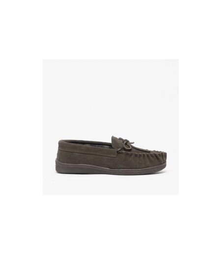 Adie Chaussons En Cuir Suédé Style Mocassins Homme Marron Sleepers