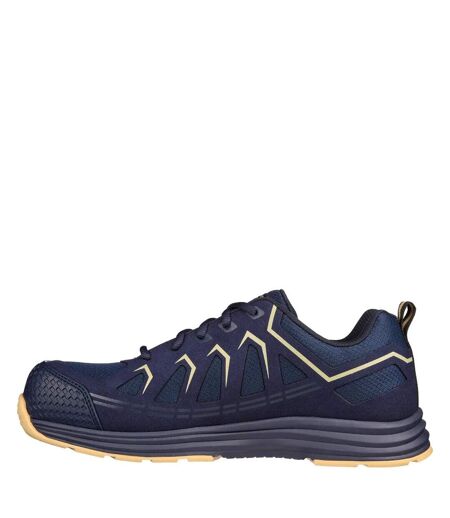 Skechers Mens Malad II Safety Trainers (Navy/Tan) - UTFS9278