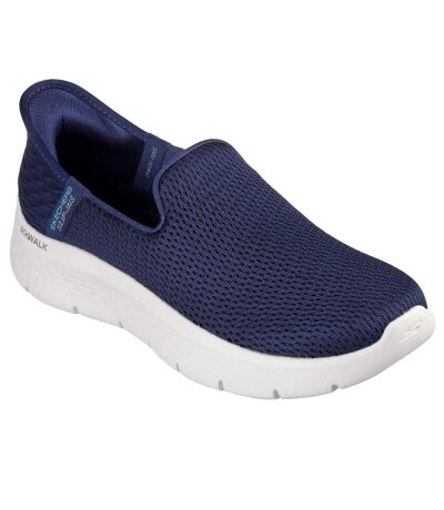 Womens/ladies go walk flex slip-on trainers navy/white Skechers