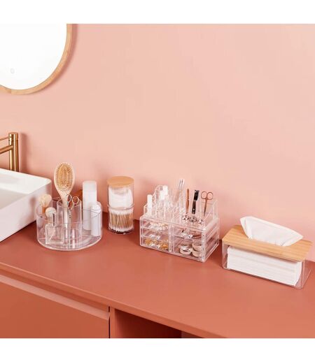 Organisateur de Maquillage Rotatif Selena 23cm Transparent