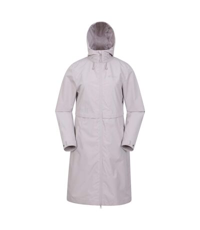 Womens/ladies Hilltop Extra Long Waterproof Jacket Light Beige Mountain Warehouse