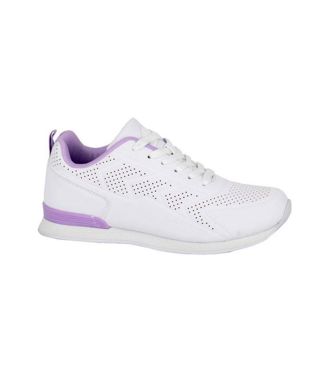 Womens/ladies fluke lace up bowling shoes white/lilac Dek-1