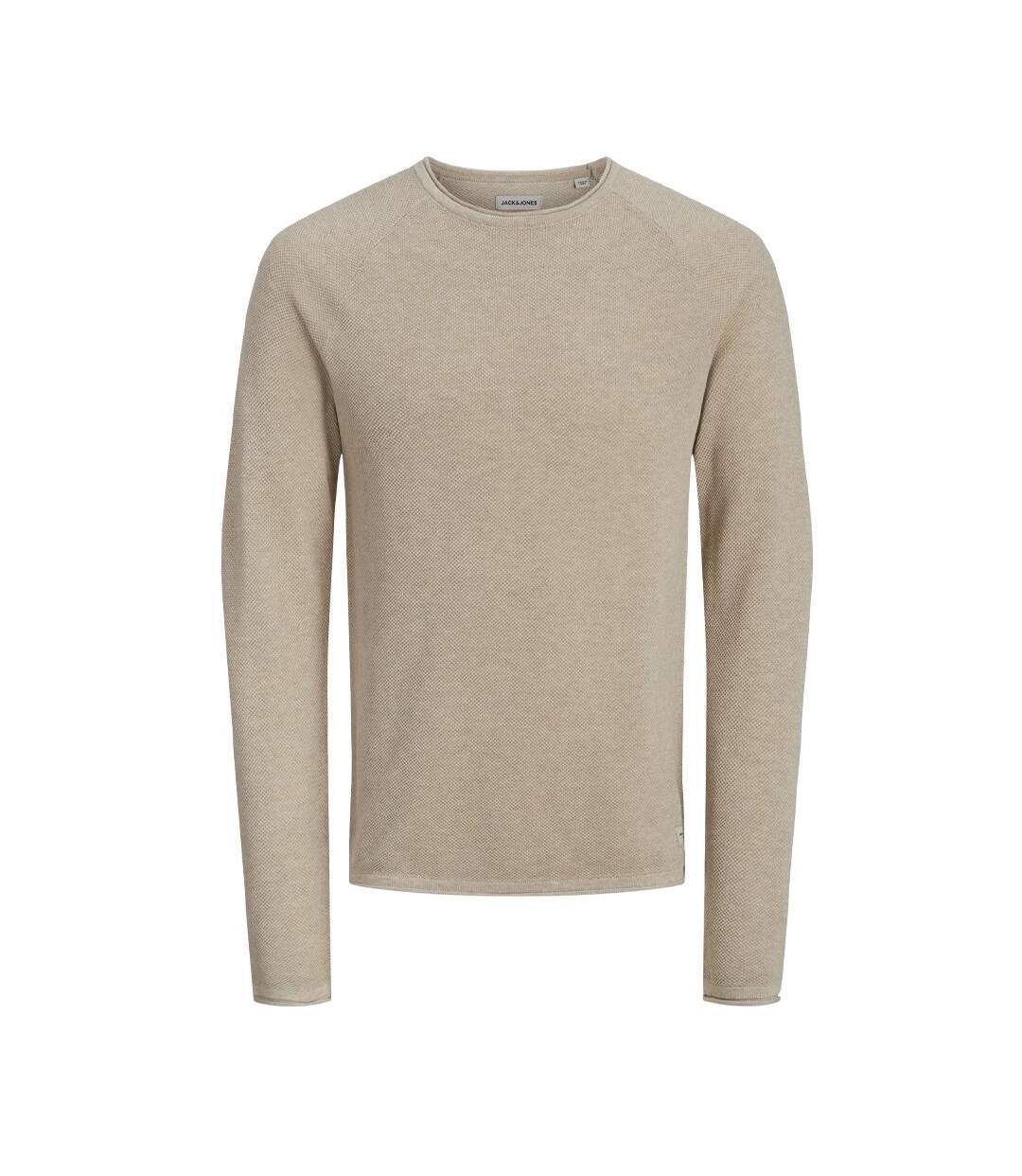 Pull Beige Homme Jack & Jones Knit Crew - L-1