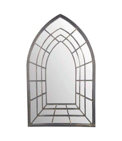 Grand miroir fenêtre en métal Manoir