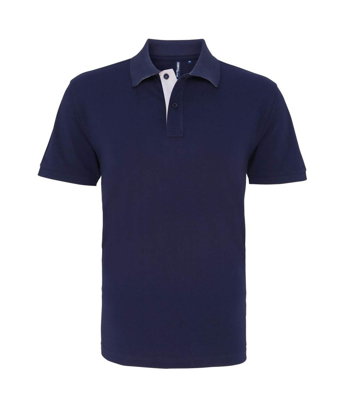 Asquith & Fox Mens Classic Fit Contrast Polo Shirt (Navy/ White)