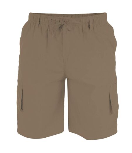 Duke Mens Nick D555 Elasticated Waist Cargo Shorts (Sand) - UTDC224